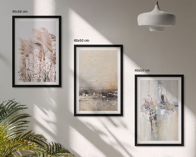 Three-piece wall art piece Vegetation abstract patterns
