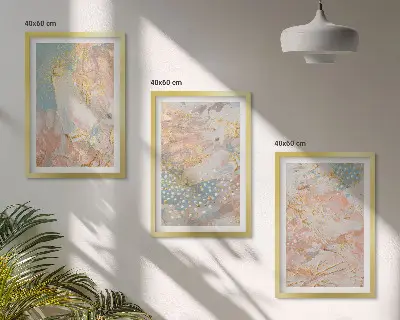 Abstract pastel patterns wall art set of 3 framed pieces
