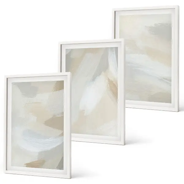 Abstract brush background wall art set