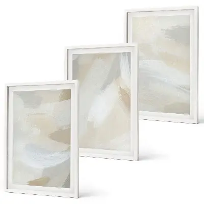 Abstract brush background wall art set 