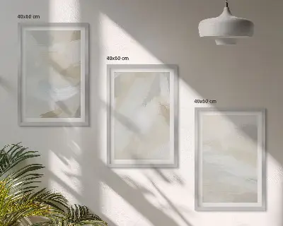 Abstract brush background wall art set 