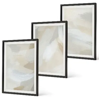 Abstract brush background wall art set 