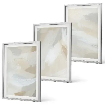 Abstract brush background wall art set 