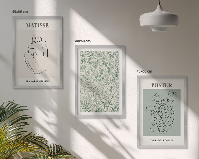 Three-piece wall art piece Lines, plant patterns, minimalism