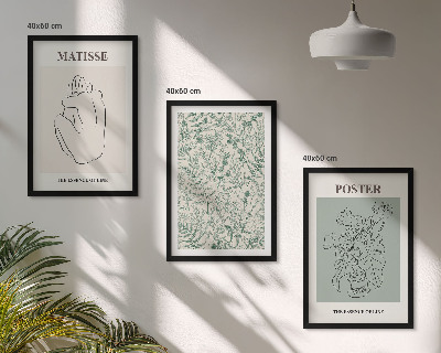 Three-piece wall art piece Lines, plant patterns, minimalism