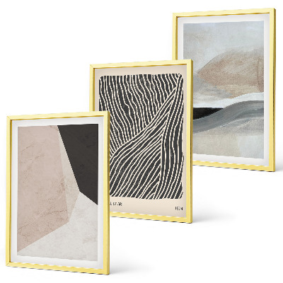 Wall art set Abstract patterns beige and gray