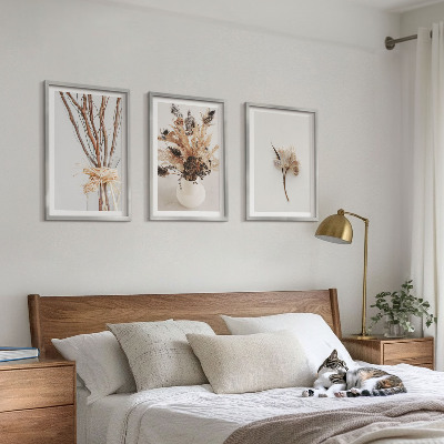 Three-piece wall art piece Flowers branches minimalistic