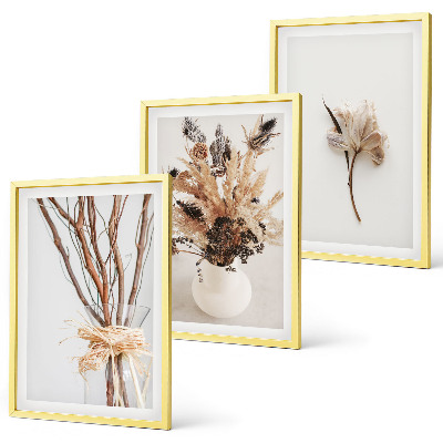 Three-piece wall art piece Flowers branches minimalistic