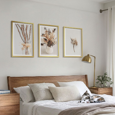 Three-piece wall art piece Flowers branches minimalistic