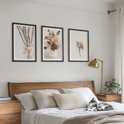 Three-piece wall art piece Flowers branches minimalistic