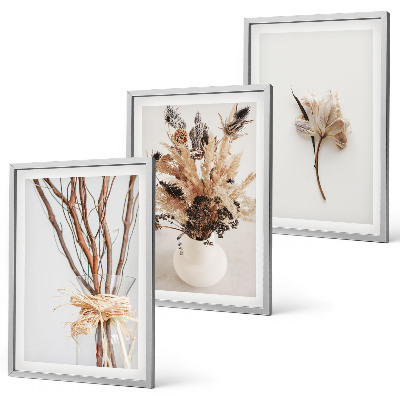 Three-piece wall art piece Flowers branches minimalistic