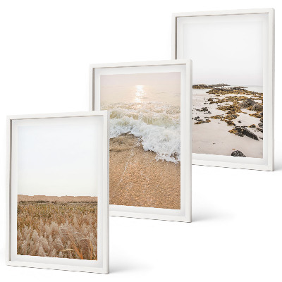 Wall art set Beach waves stones summer