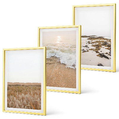 Wall art set Beach waves stones summer