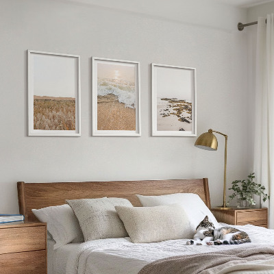 Wall art set Beach waves stones summer