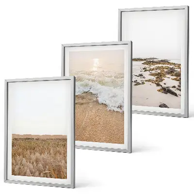 Wall art set coastal beach waves and stones summer theme