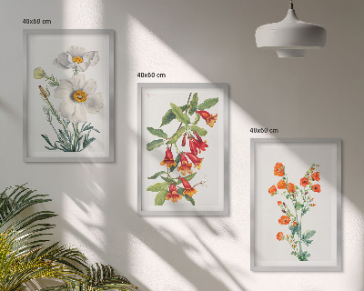 Wall art set Retro floral arrangements