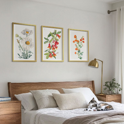 Wall art set Retro floral arrangements