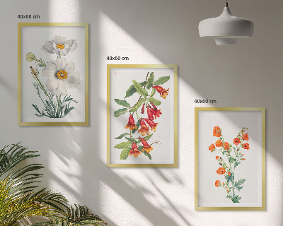 Wall art set Retro floral arrangements