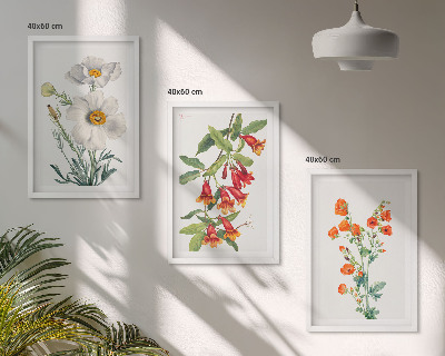 Wall art set Retro floral arrangements