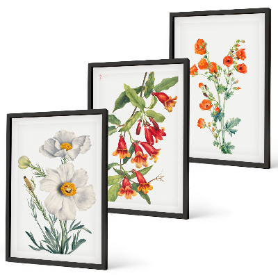 Wall art set Retro floral arrangements