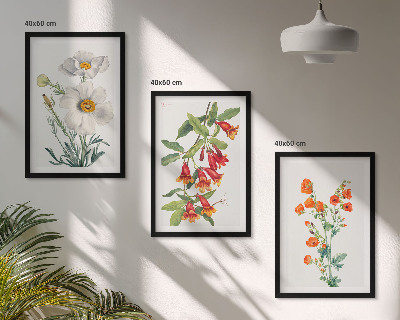 Wall art set Retro floral arrangements