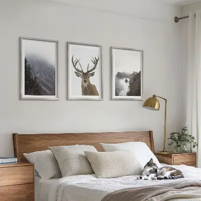 Mountain landscape framed wall art set of 3 pieces