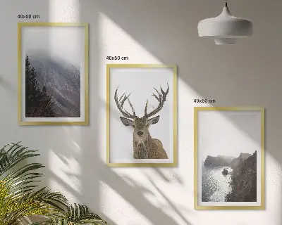Mountain landscape framed wall art set of 3 pieces