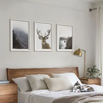 Mountain landscape framed wall art set of 3 pieces