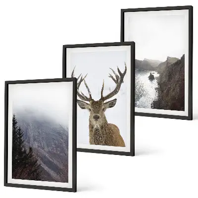 Mountain landscape framed wall art set of 3 pieces