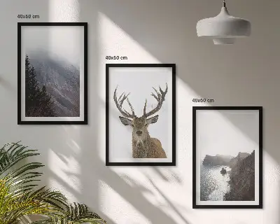 Mountain landscape framed wall art set of 3 pieces