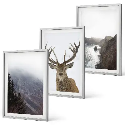 Mountain landscape framed wall art set of 3 pieces