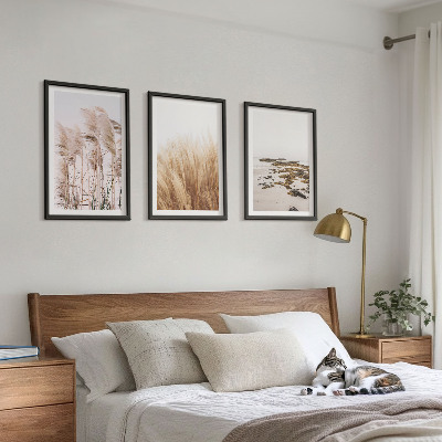 Wall art set Fields of pampas grass and a boho beach