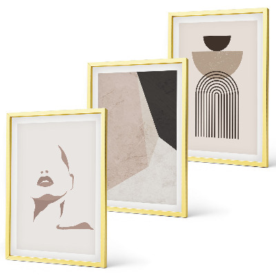 Three-piece wall art piece Abstract face shapes