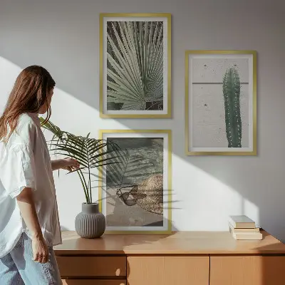 Tropical plant wall art set decorative tropical plants accessories