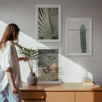 Wall art set Tropical plants accessories