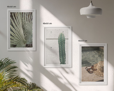 Wall art set Tropical plants accessories