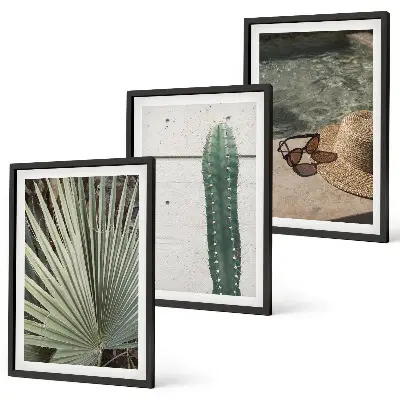 Tropical plant wall art set decorative tropical plants accessories