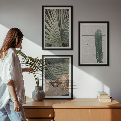 Wall art set Tropical plants accessories