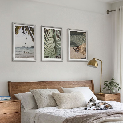 Three-piece wall art piece Beach swing leaf vacation