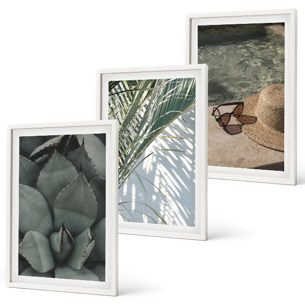 Wall art set Tropical plants for vacation