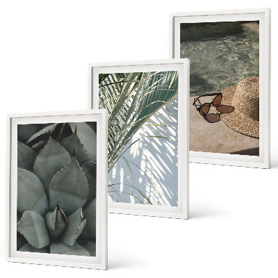 Wall art set Tropical plants for vacation