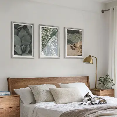 Tropical plants wall art set vacation theme
