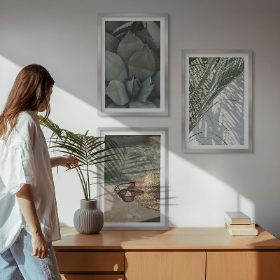 Wall art set Tropical plants for vacation