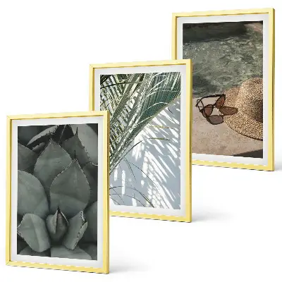 Tropical plants wall art set vacation theme