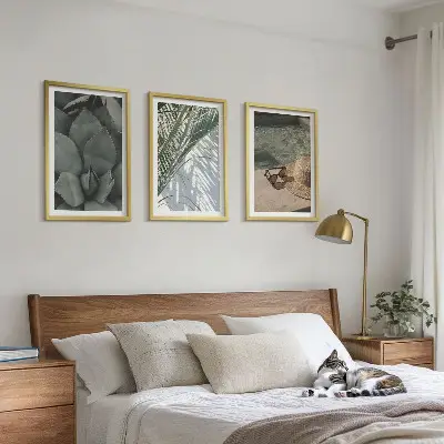 Tropical plants wall art set vacation theme