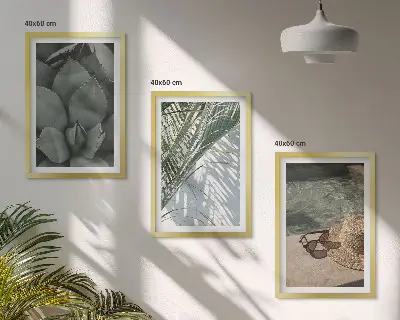Tropical plants wall art set vacation theme