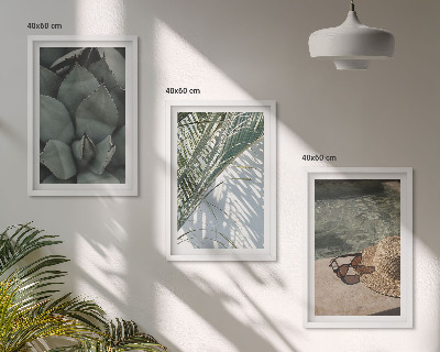 Wall art set Tropical plants for vacation