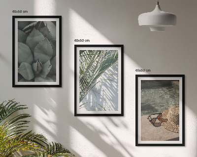 Wall art set Tropical plants for vacation