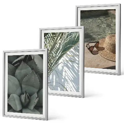 Tropical plants wall art set vacation theme