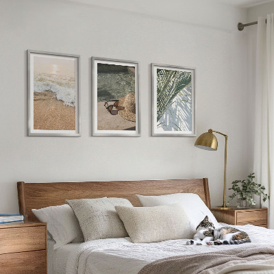 Wall art set Water beach hat sunglasses